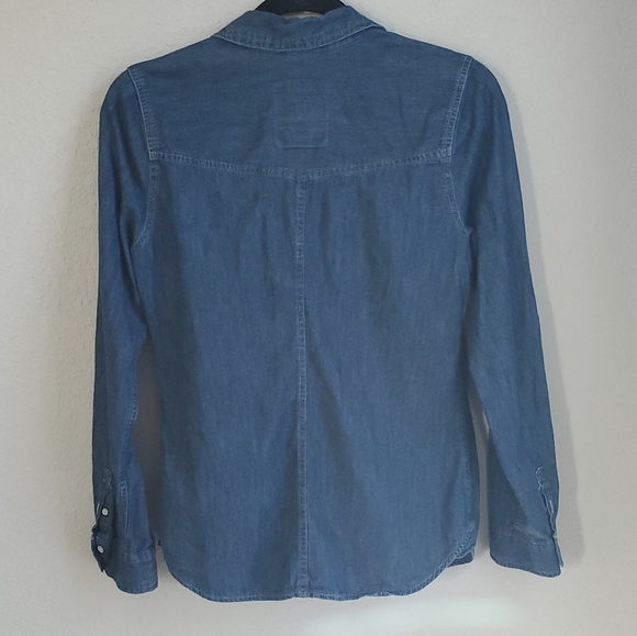 SO Blue Demin Button Up Shirt - Picture 2 of 10